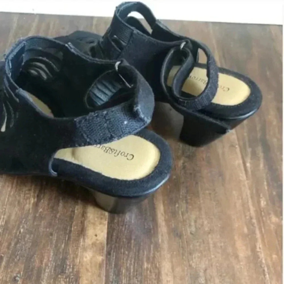 Croft & Barrow Heels | Black Heels | Black Open Toe Heels | Strappy Heels - Picture 3 of 8